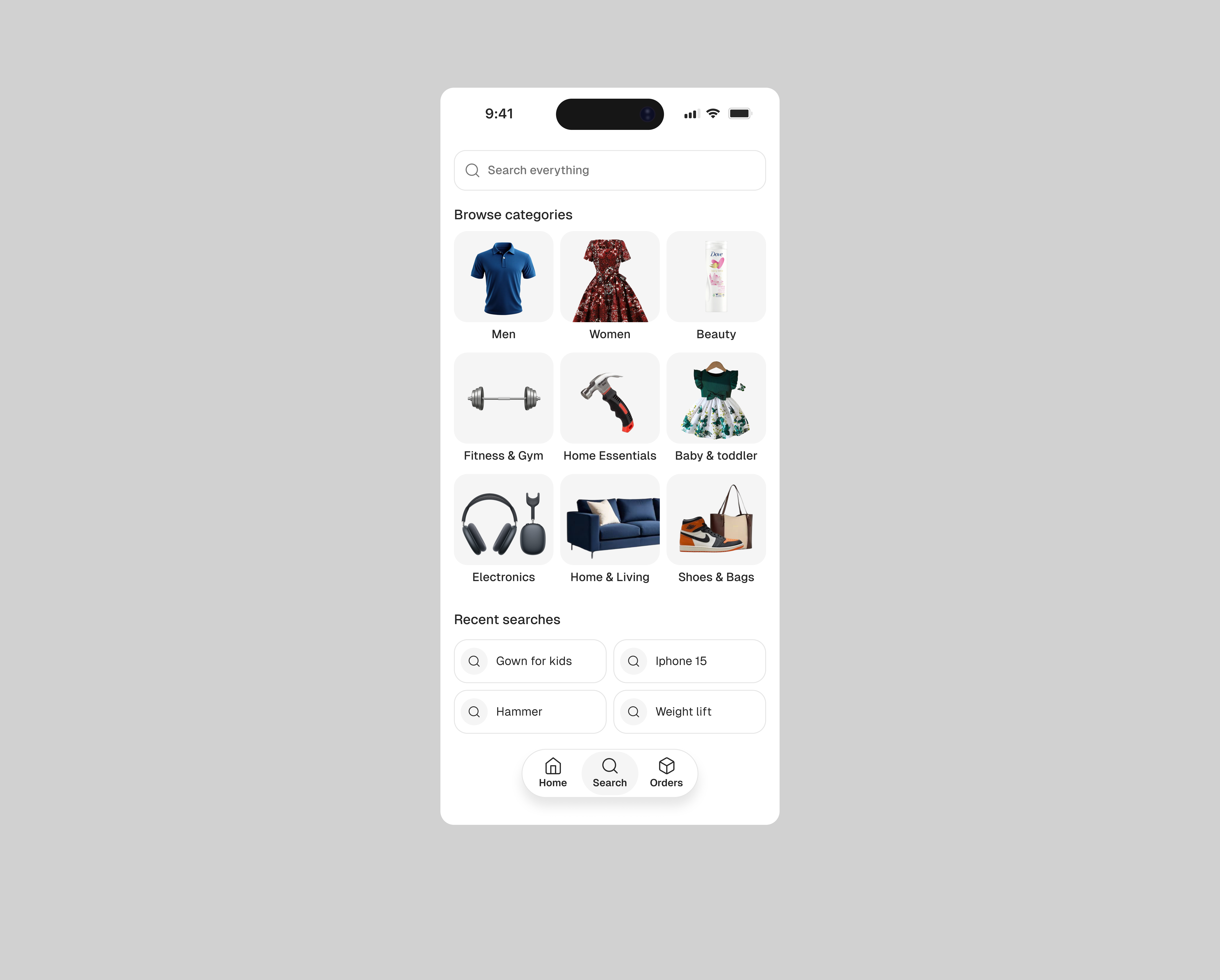 Kaycart category browsing