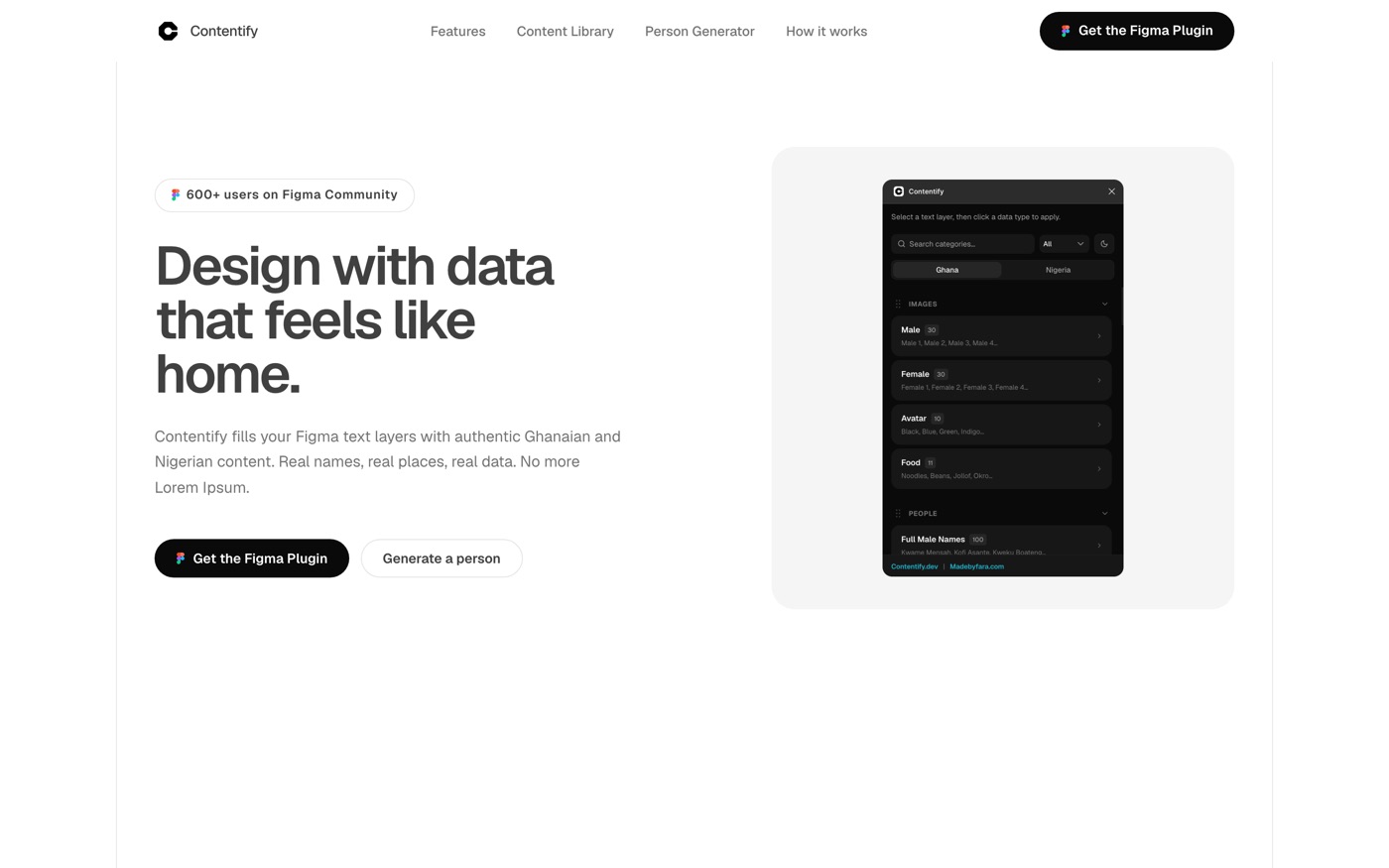 Contentify homepage