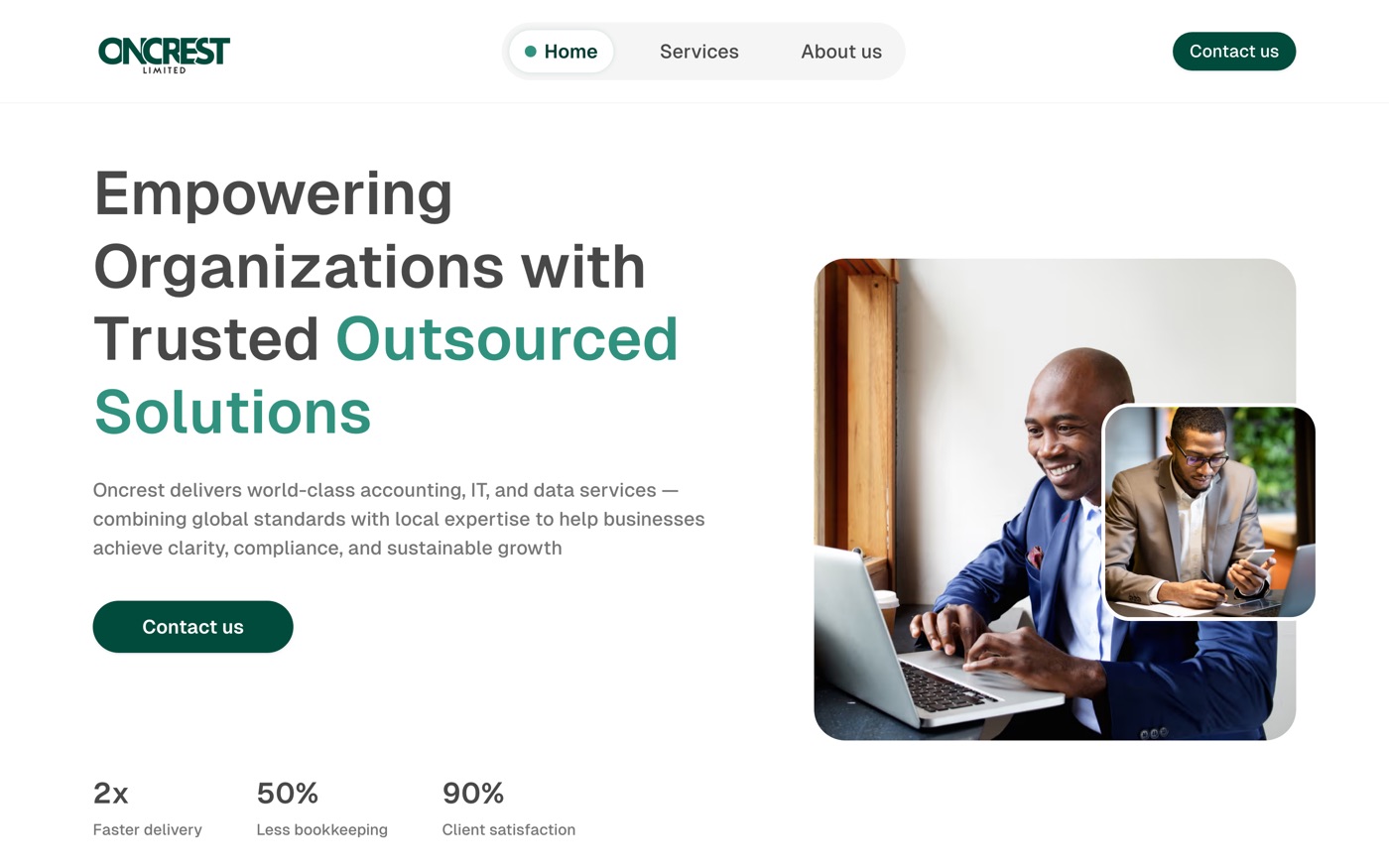 Oncrest homepage