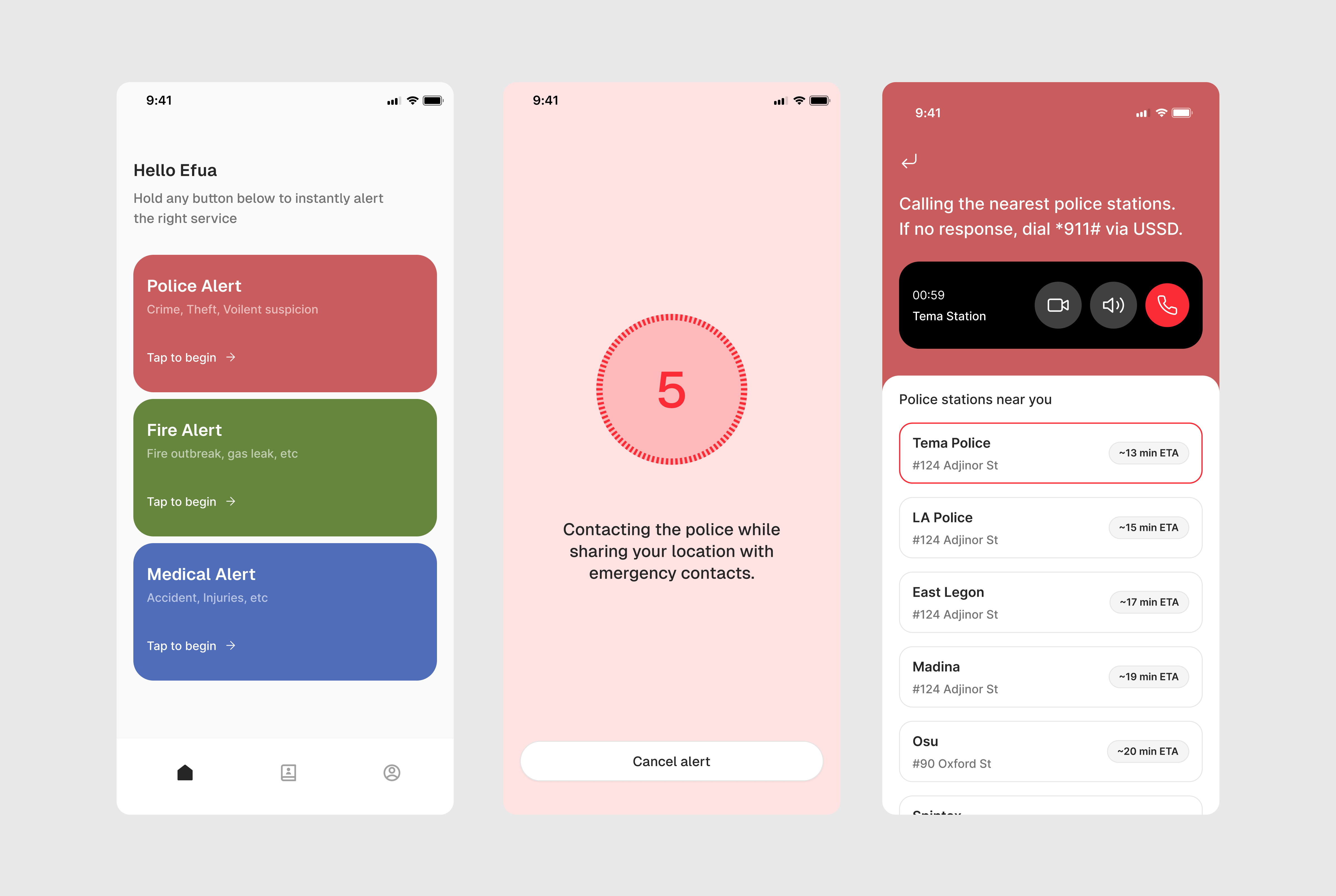 SafeNet home screen